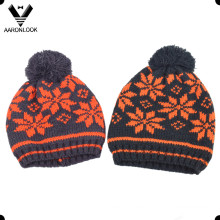 Niños Invierno Jacquard Sombrero Patrón de copo de nieve